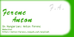 ferenc anton business card